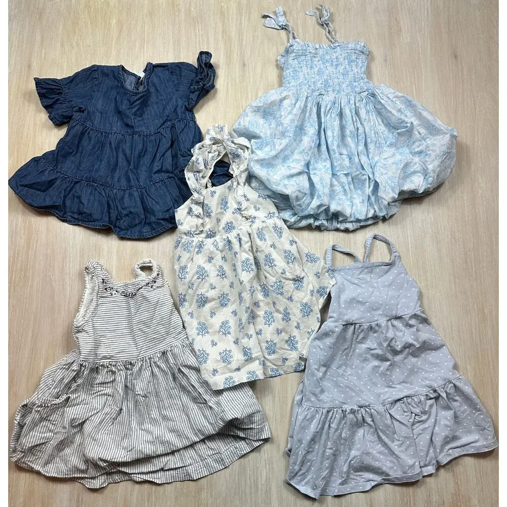 5 Piece Bundle Lot Cat & Jack Calvin Klein Audrey Camille Boho Summer Dress 4T